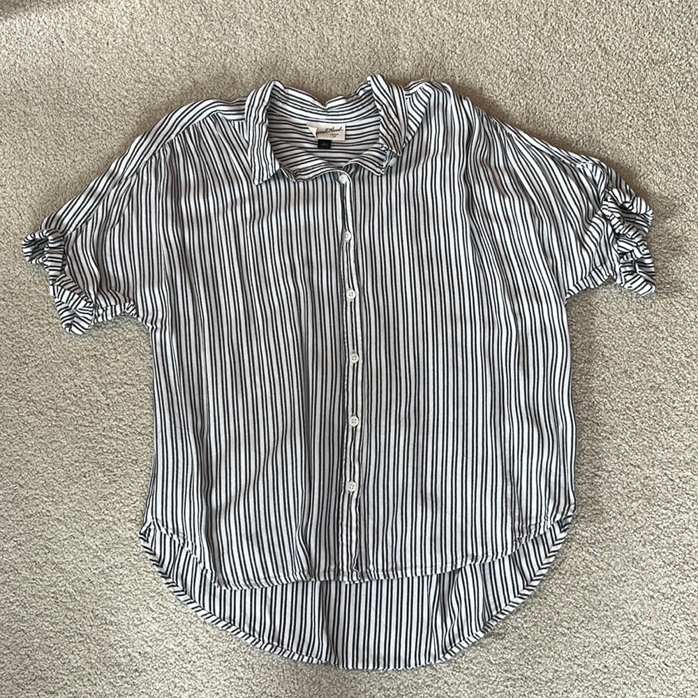 Stripped Button Up short sleeve